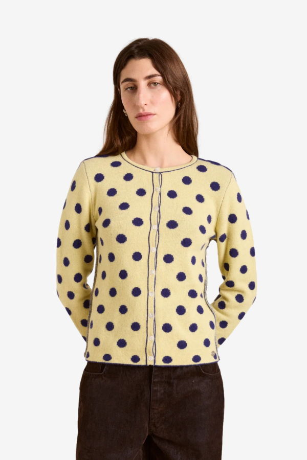 DAMSON MADDER Tabitha Merino Reversible Cardigan - Navy/Butter