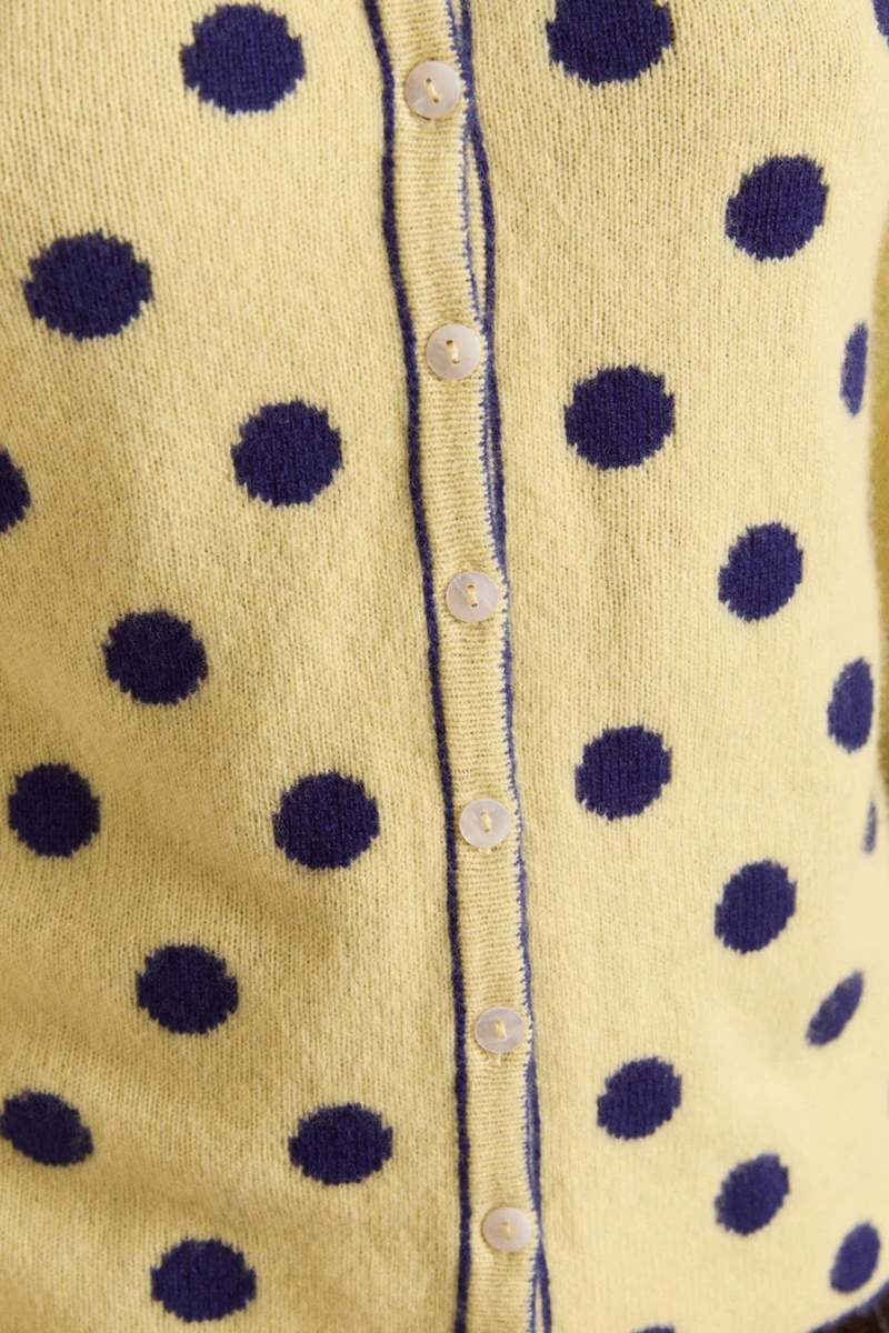 DAMSON MADDER Tabitha Merino Reversible Cardigan - Navy/Butter