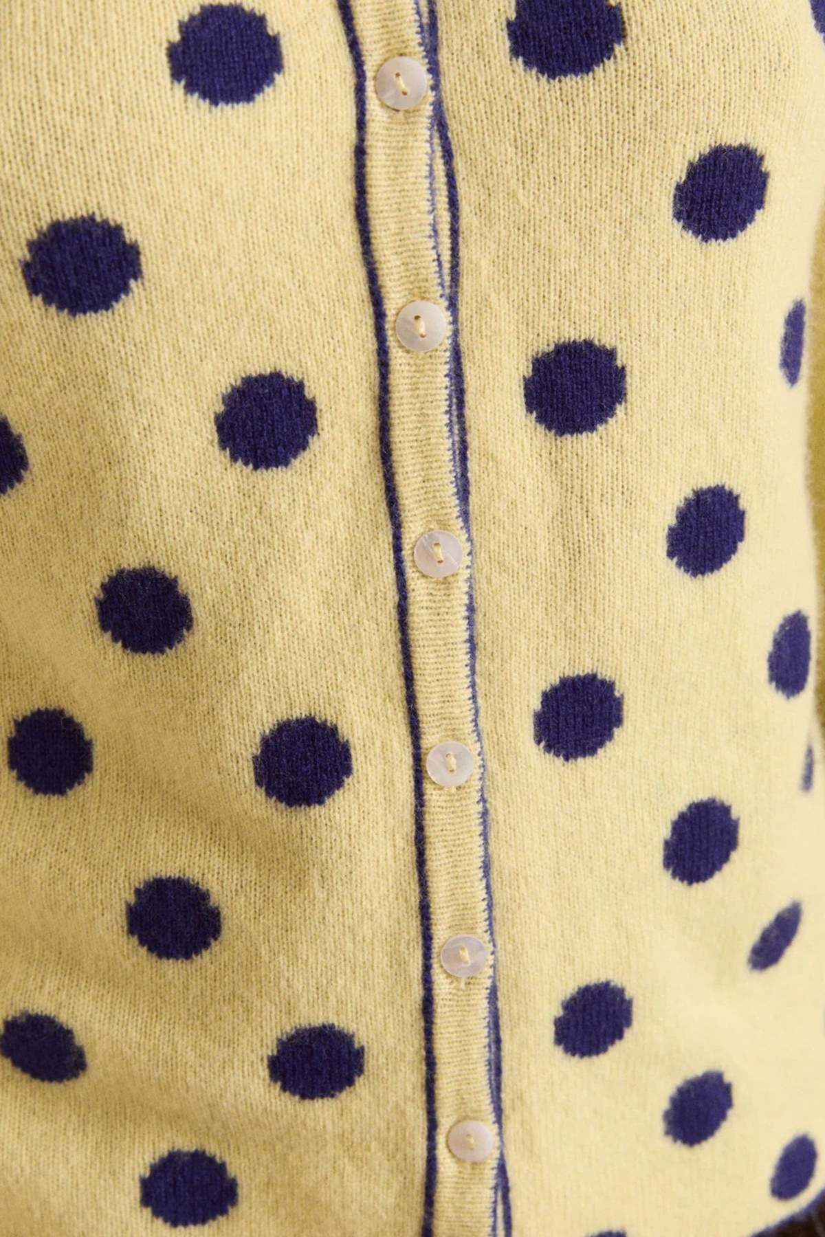 DAMSON MADDER Tabitha Merino Reversible Cardigan - Navy/Butter - Image 4 of 4