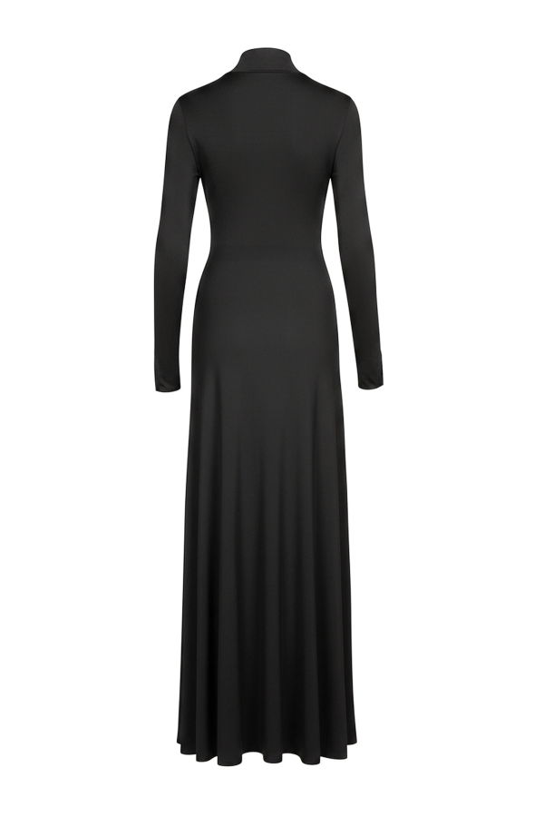 YIBRI Draped Jersey Maxi Dress - Black