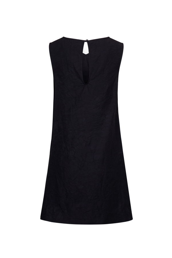 YIBRI Black Textured Draped Mini Dress