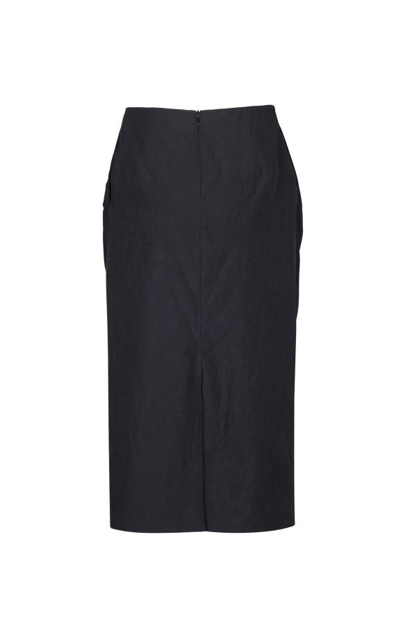 YIBRI Wrinkled Texture Skirt - Black