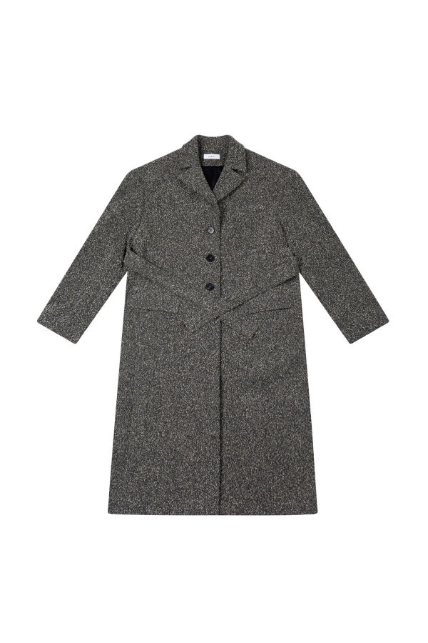 YIBRI Double Face Wool-Blend Textured Long Coat