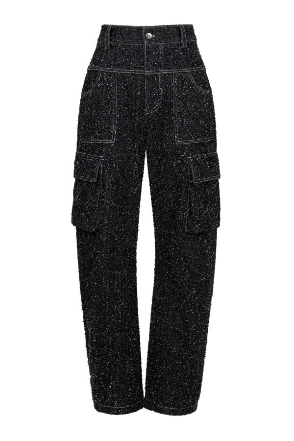 YIBRI Enzyme Washed Denim Trousers
