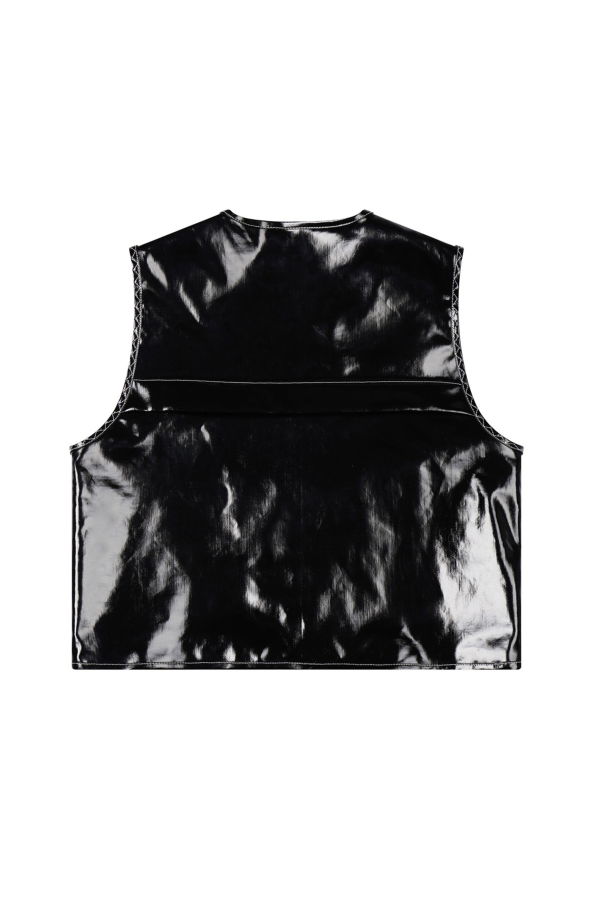 YIBRI Glossy Linen Coated Utility Vest
