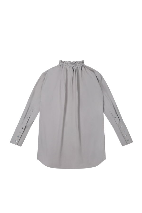 YIBRI Ruched Collar Long Shirt