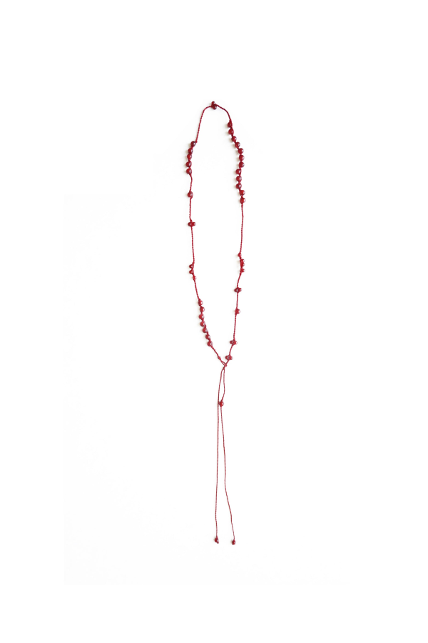 YIBRI Hand Beaded Agate Long Chain Necklace