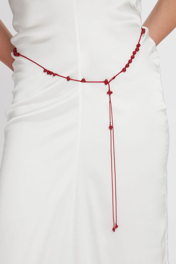 YIBRI Hand Beaded Agate Long Chain Necklace