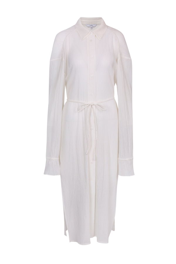 YIBRI Ivory Pleated Cropped Blouse