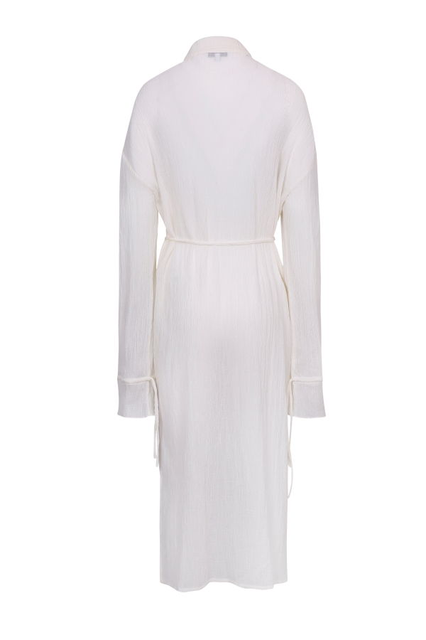 YIBRI Ivory Pleated Cropped Blouse