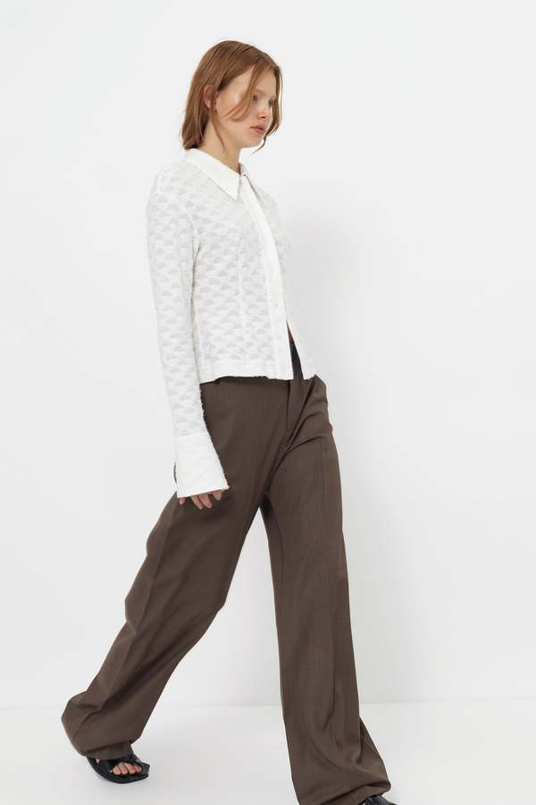 YIBRI Jacquard Fringe Shirt