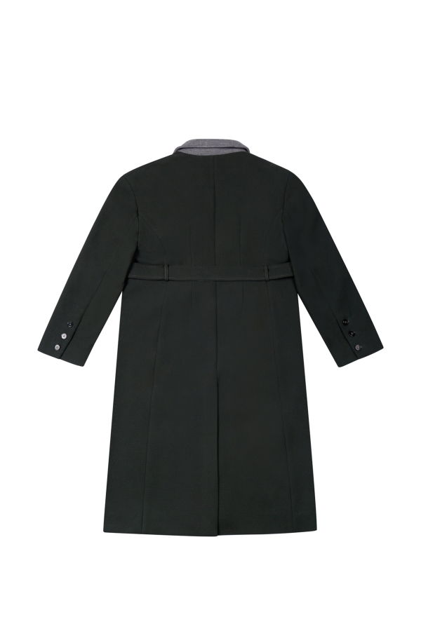 YIBRI Long Coat With Contrast Collar