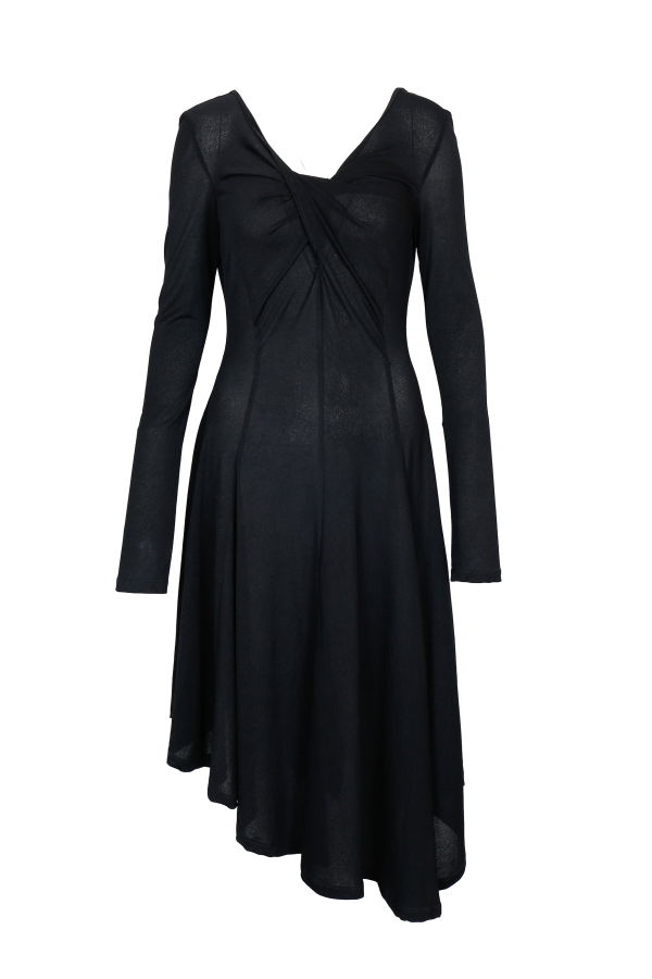 YIBRI Long Sleeve Fitted Knit Dress With Twisted Details