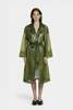 YIBRI Sheer Green Nylon Trench Coat - Thumbnail 6
