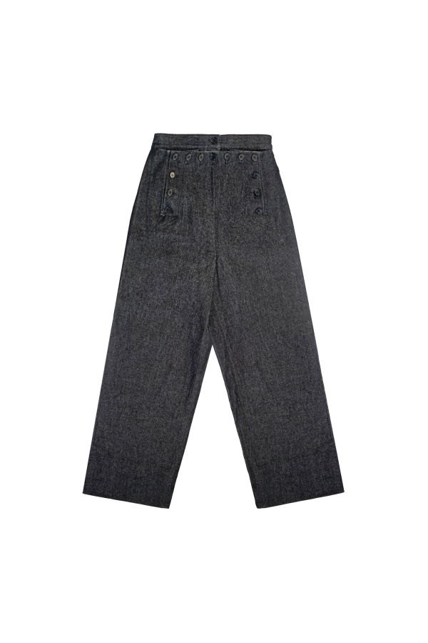 YIBRI Stonewashed Sailor Trousers - Denim Blue