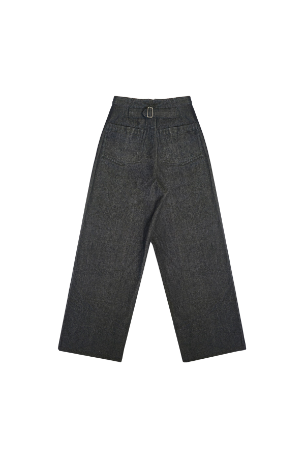 YIBRI Stonewashed Sailor Trousers - Denim Blue