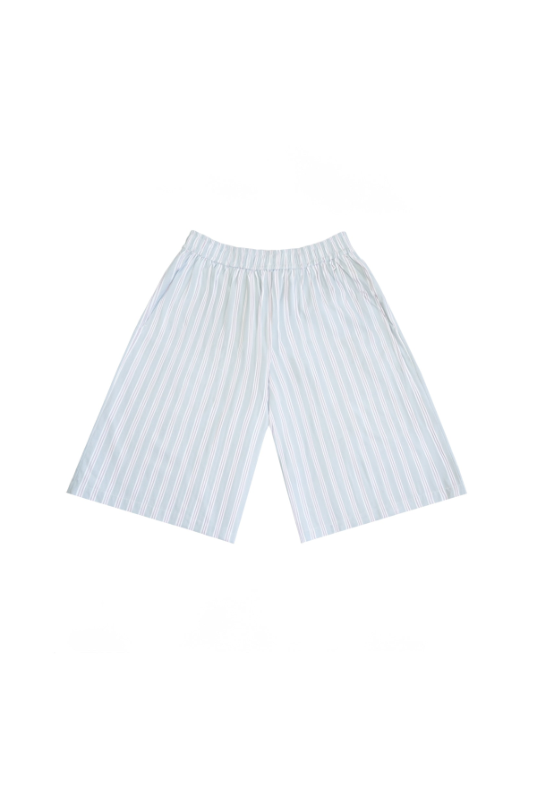YIBRI Stonewashed Striped Elastic Shorts