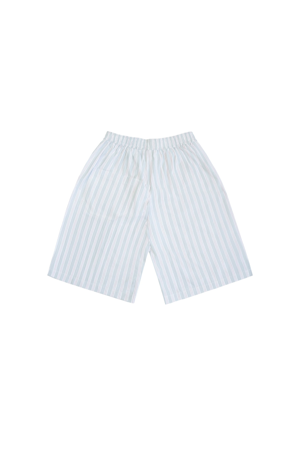 YIBRI Stonewashed Striped Elastic Shorts