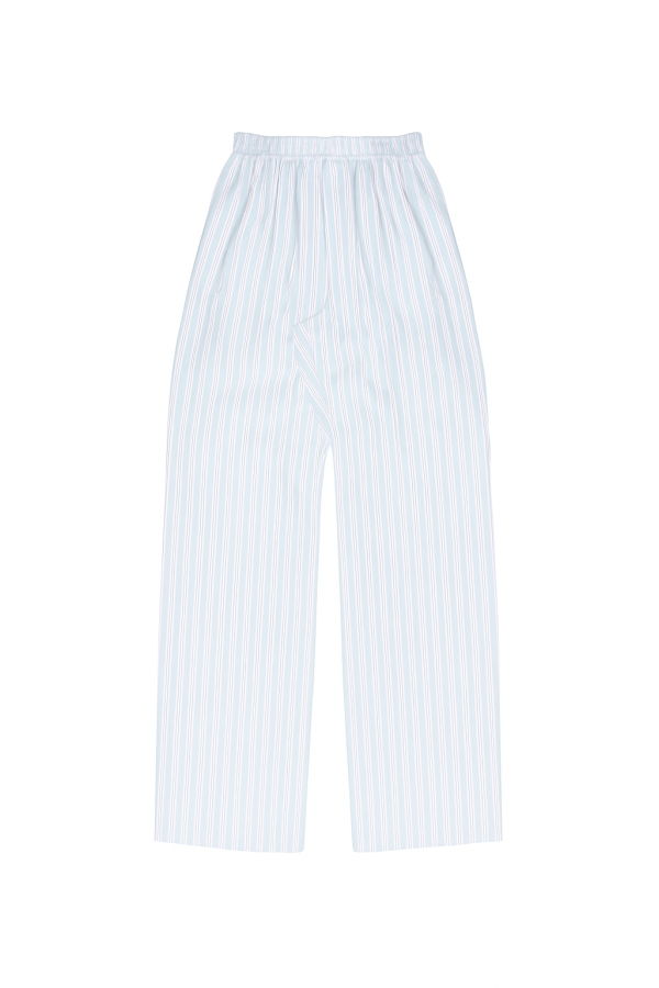 YIBRI Stonewashed Striped Elastic Waistband Pants