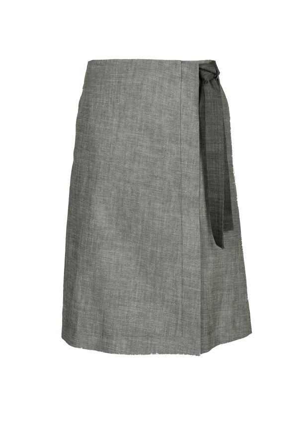 YIBRI Two Toned Denim Wrap Skirt