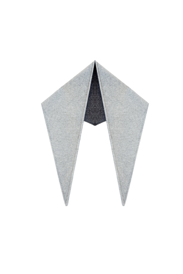 YIBRI Two-Tone Reversible Wool Triangular Scarf