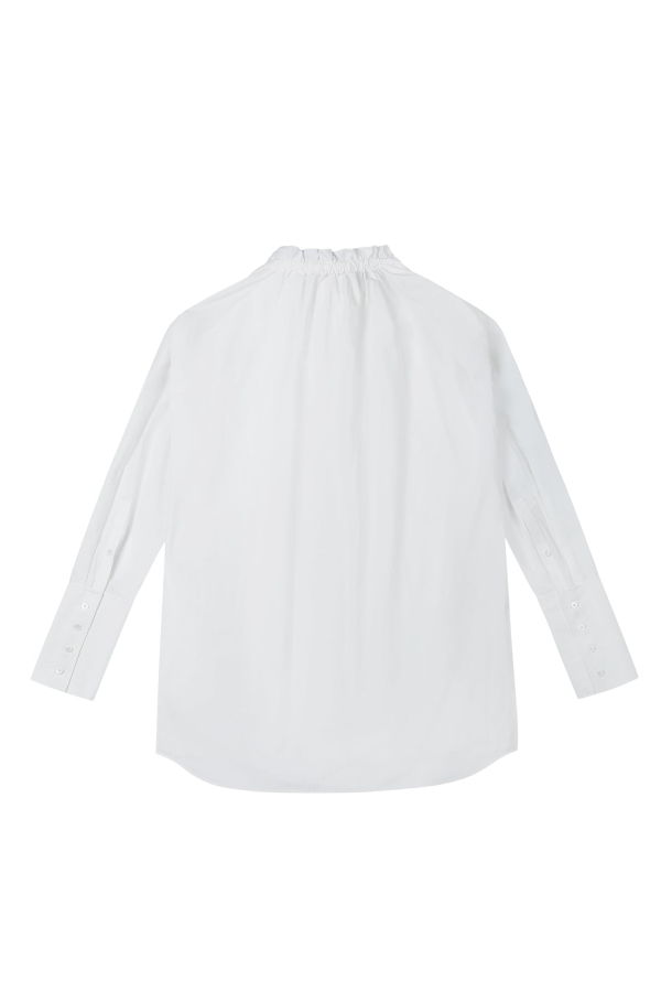 YIBRI Ruched Collar Long Shirt