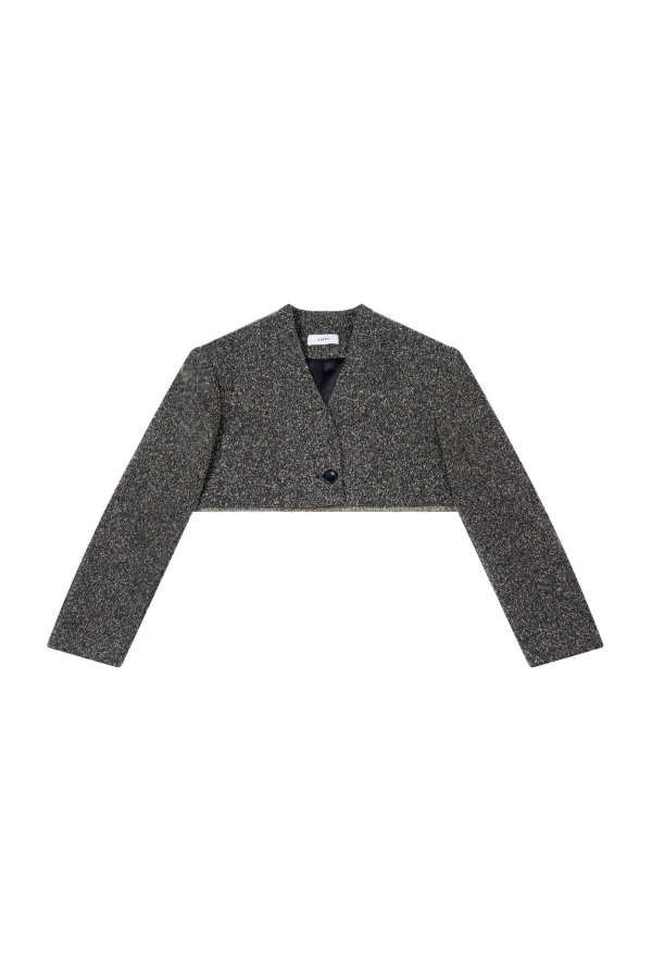 YIBRI Wool-Blend Cropped Textured Jacket