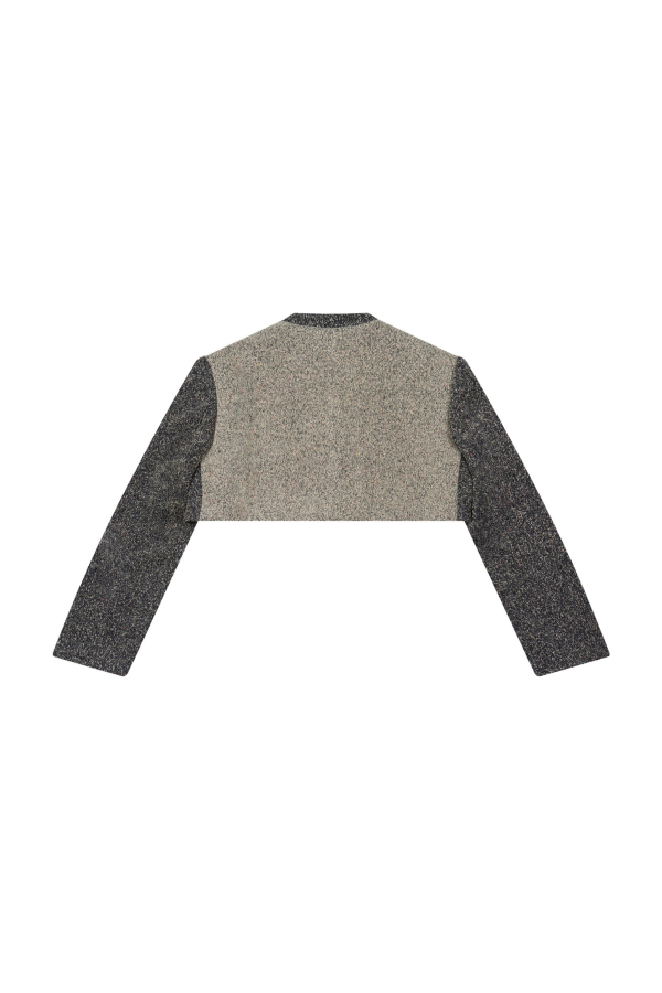 YIBRI Wool-Blend Cropped Textured Jacket