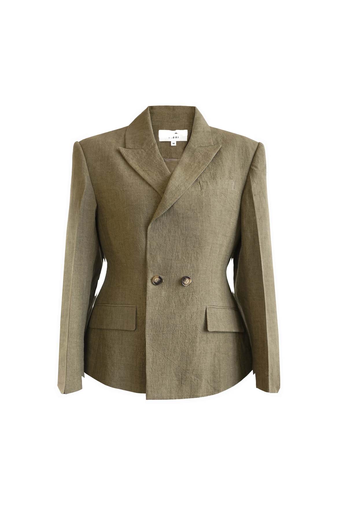 YIBRI Yarn-Dyed Linen Double-Breasted Blazer - Image 1 of 7