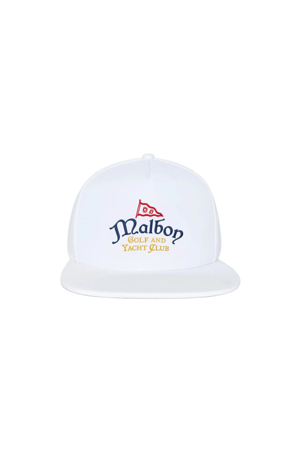MALBON GOLF Yacht Club Snapback Hat - White