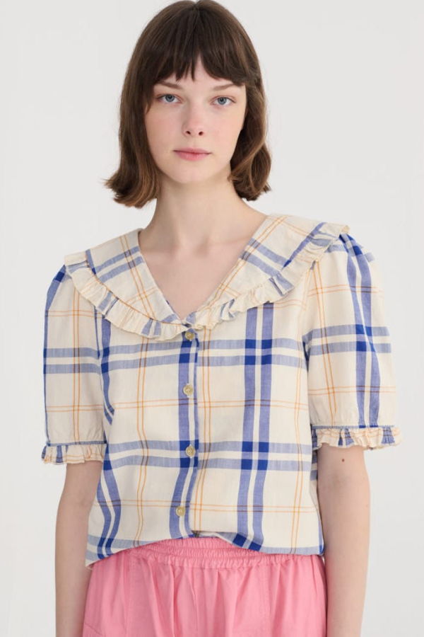 Bobo Choses Tartan Collar Shirt