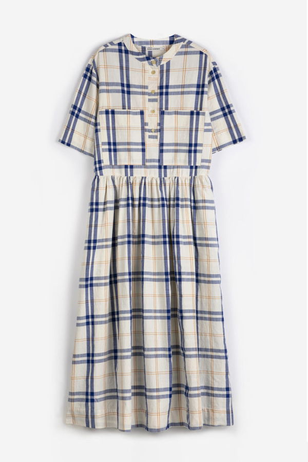 Bobo Choses Tartan Dress - Ecru Blue