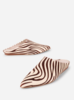 INTENTIONALLY __________. Major Cowhide Flat Mule - Beige Zebra - Thumbnail 1