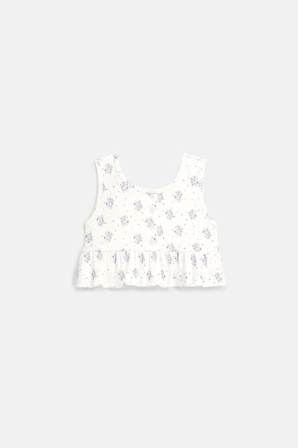 KIDS Louise Misha Myrtilla Top in Cream Flower Dunes