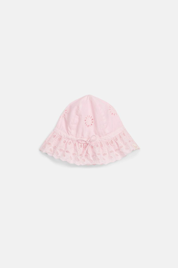 KIDS Louise Misha Sun Hat Eliana In Pink Schiffli - Pink