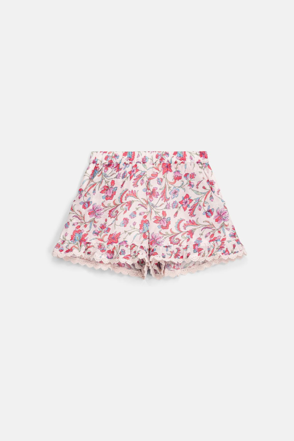 KIDS Louise Misha Vallaloid Shorts in Cream Floral Haven