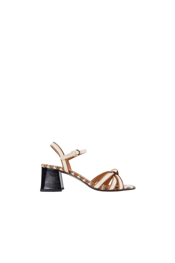 Chie Mihara Leilah Block Heel Sandals - Black / Copper / Camel