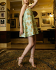 LA FUORI Touched By Gold Embroidered Mini Dress - Mint Green - Thumbnail 4