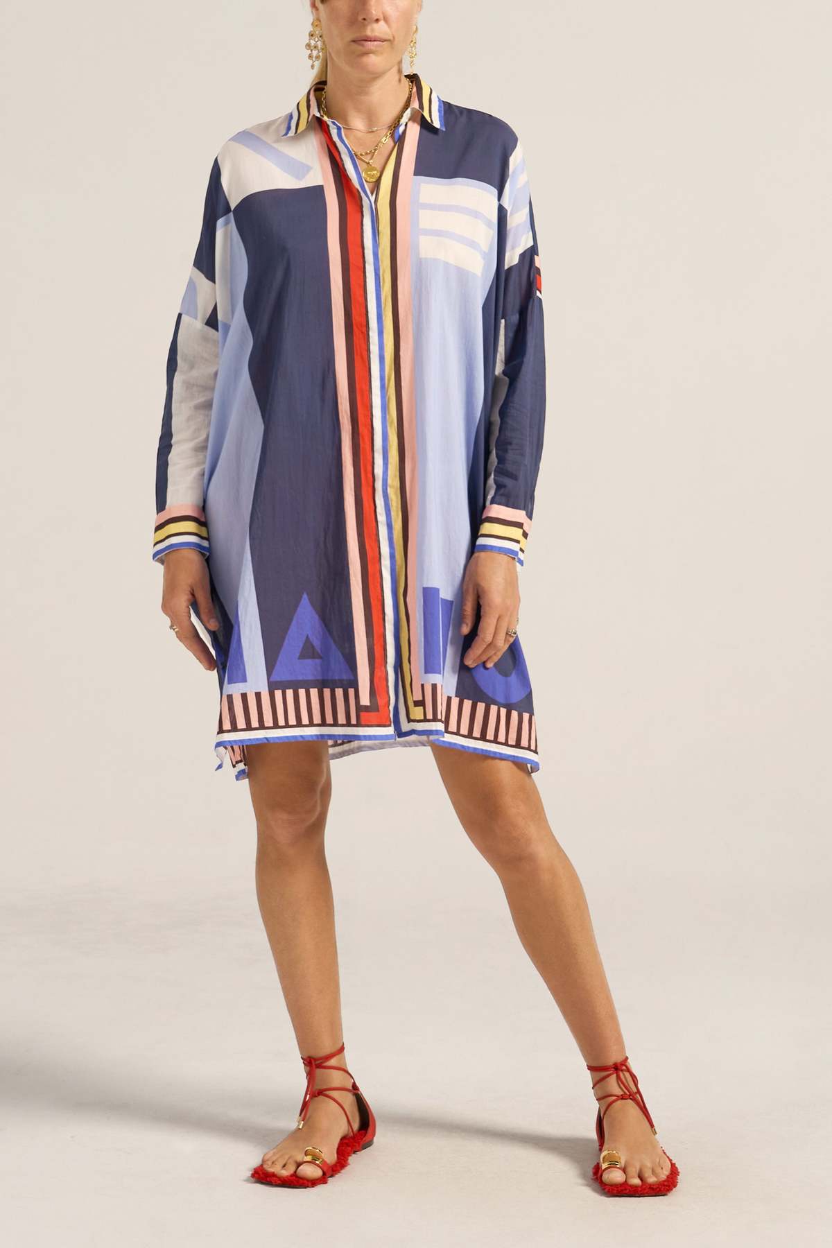 ILIO NEMA Artemis Shirtdress - Blue Sarong Voile - Image 1 of 6