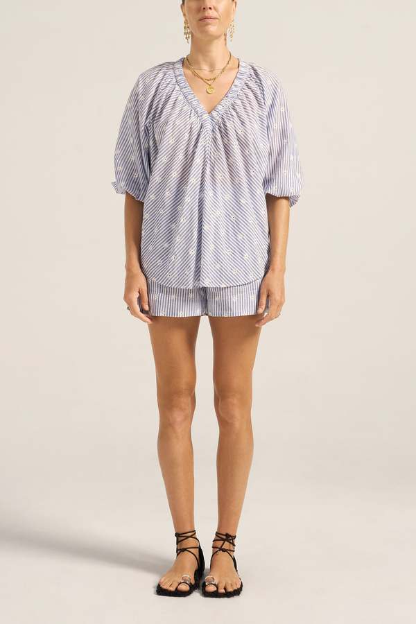 ILIO NEMA Atli Top - Eyelet Stripe Voile