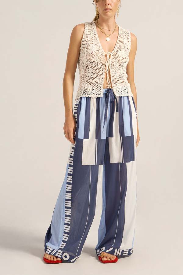 ILIO NEMA Clio Pant - Blue Sarong Voile