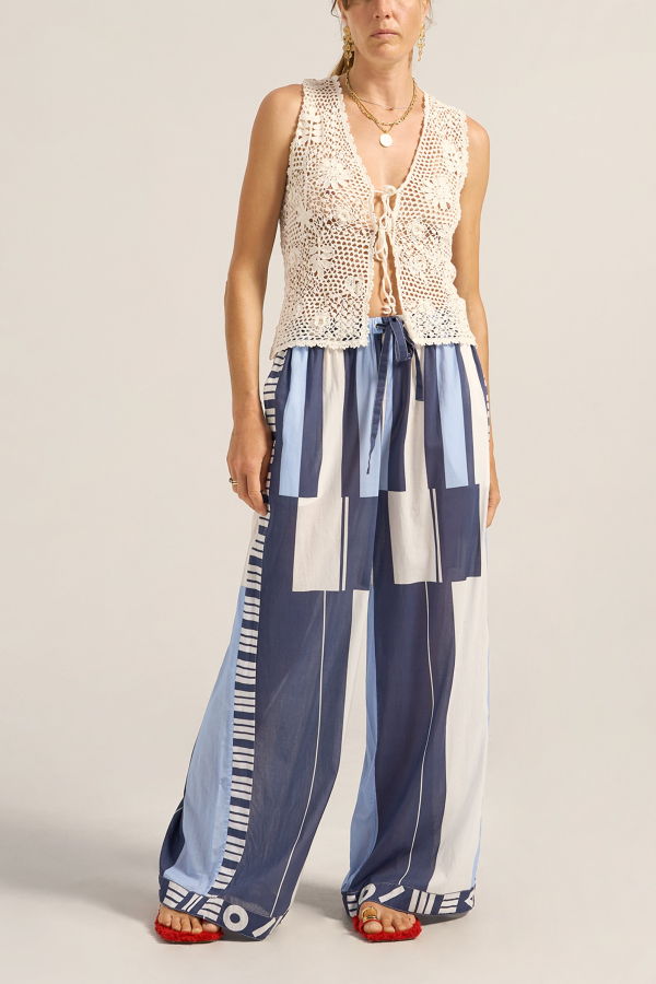 ILIO NEMA Clio Pant - Blue Sarong Voile