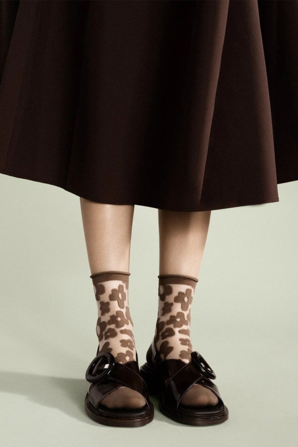 Hansel from Basel Pop Sheer Mocha Crew Socks