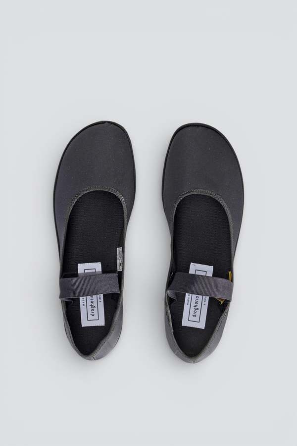 Drogheria Crivellini Black Satin Ballet Round Elastic Flat