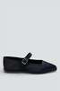 Drogheria Crivellini Black Satin Square Toe Mary Jane Flats - Thumbnail 1
