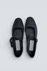 Drogheria Crivellini Black Satin Square Toe Mary Jane Flats - Thumbnail 3