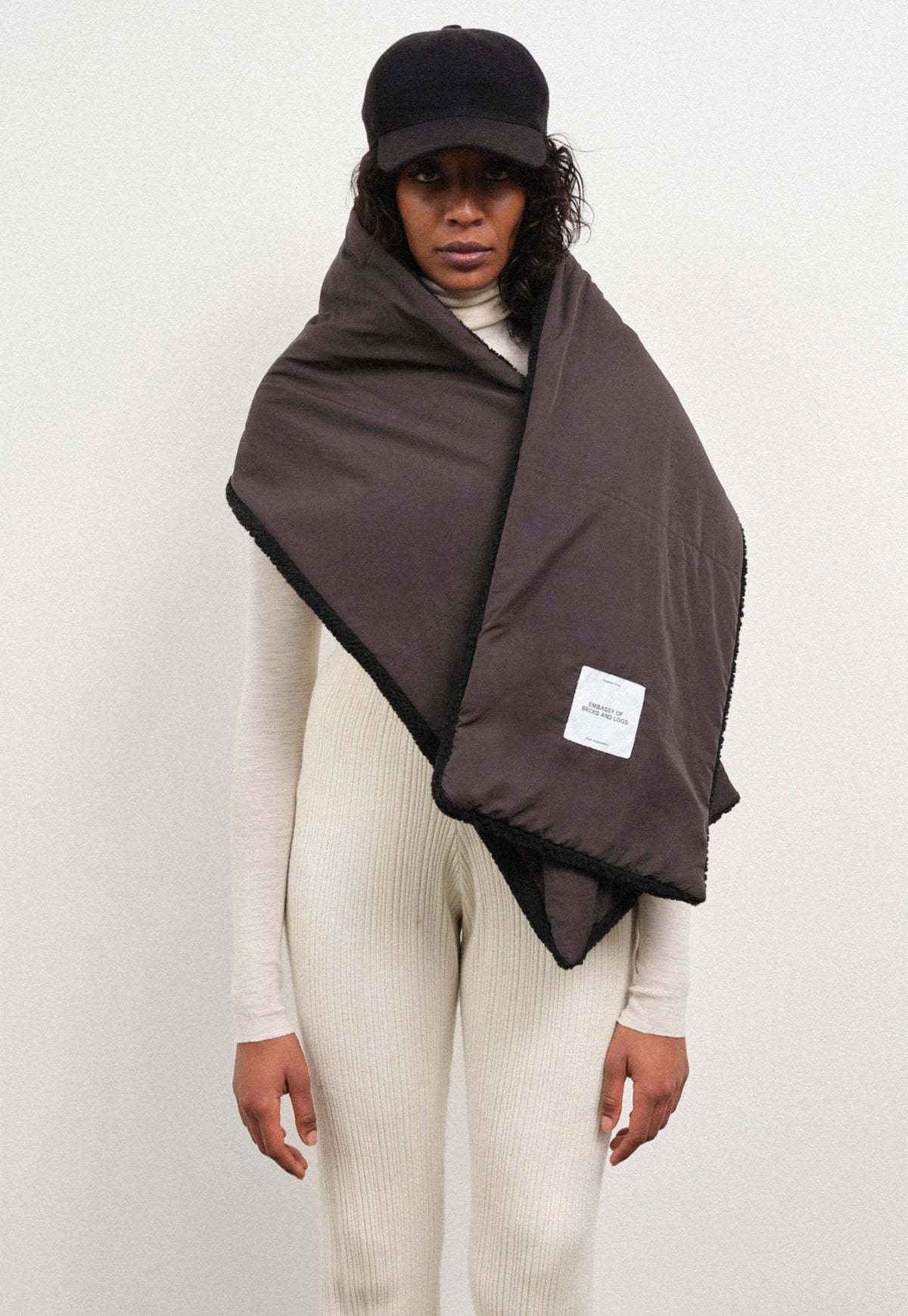 Embassy of Bricks & Logs Bayonne Sherpa Scarf - Black - Image 4 of 4