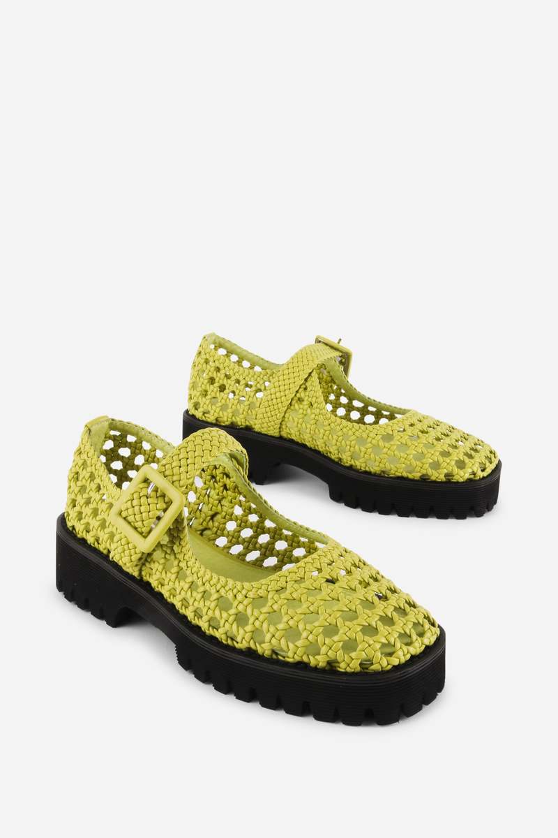 "INTENTIONALLY __________." Veronique Woven Mary Jane Flat