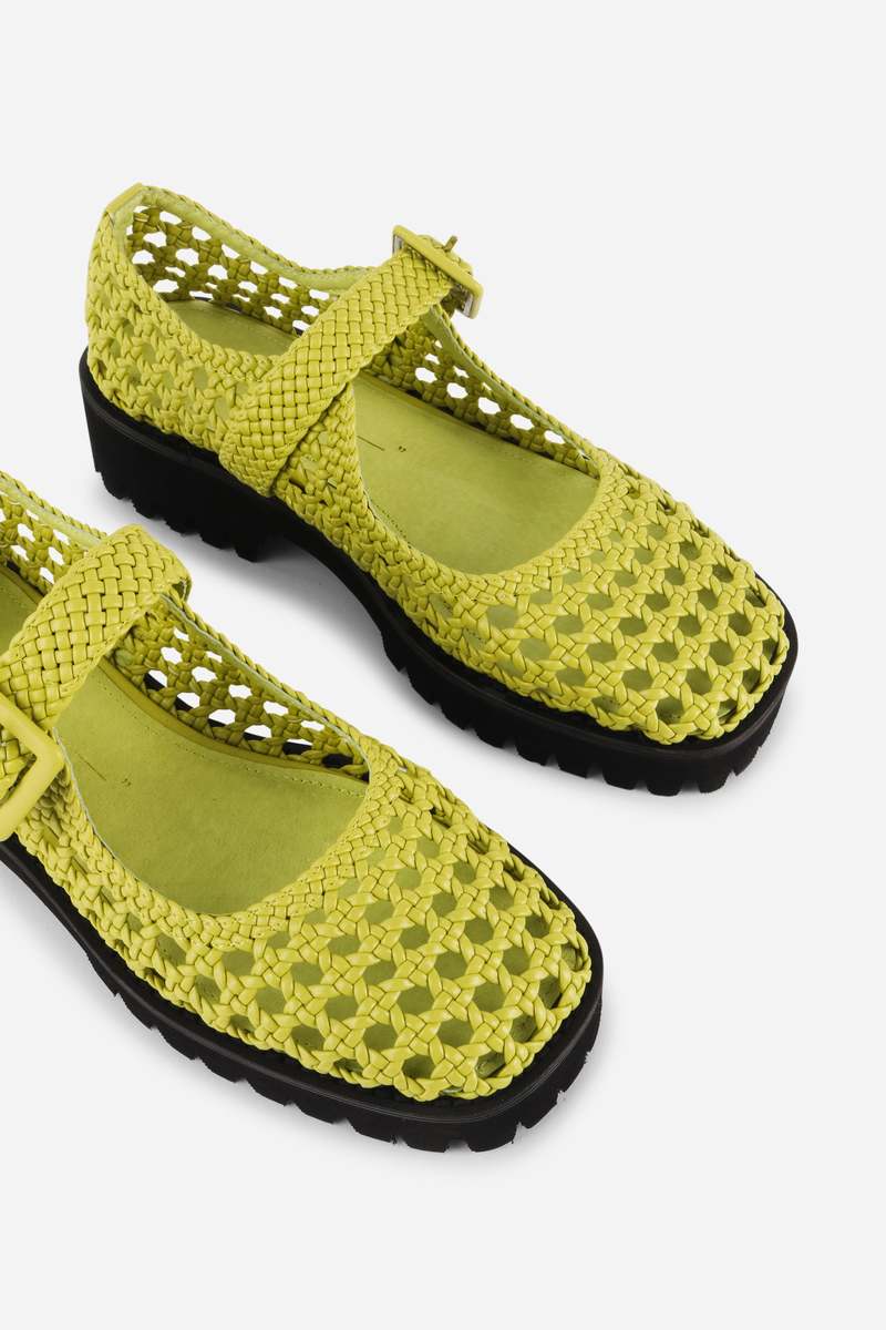 "INTENTIONALLY __________." Veronique Woven Mary Jane Flat