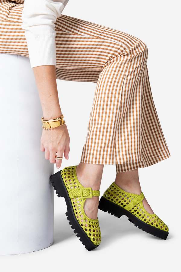 "INTENTIONALLY __________." Veronique Woven Mary Jane Flat